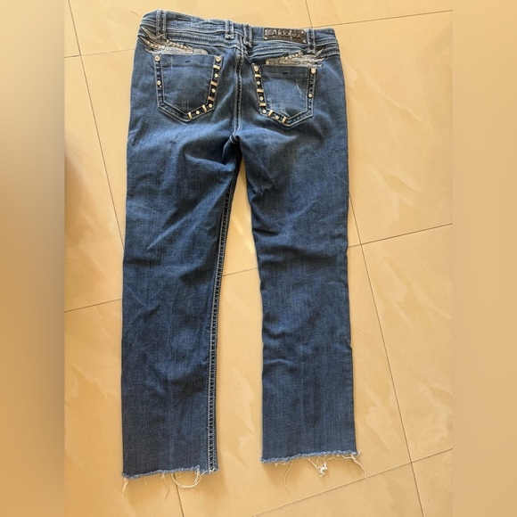 L.A. Idol Blue Jeans size 11 w34  L 32 blue straight - Picture 15 of 16
